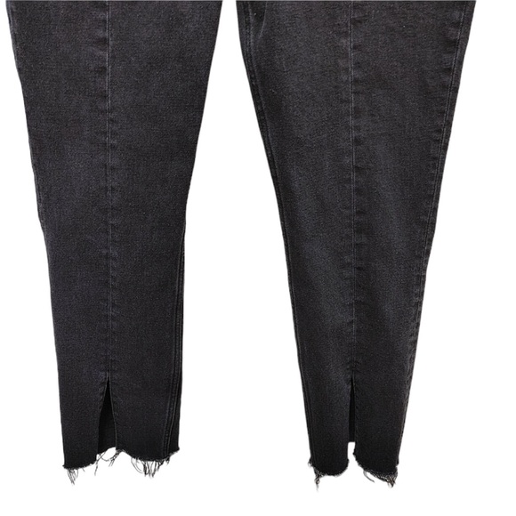 Abercrombie & Fitch Simone High Rise Slim Jeans Raw Hem Ankle Slit Black Size 30 - Picture 6 of 12
